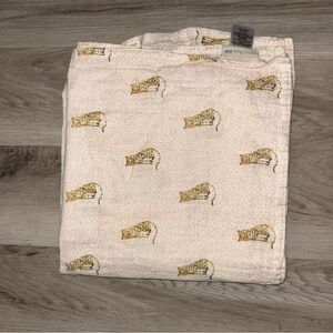 Pottery Barn Kids Pink leapord and Cream swaddle Blanket